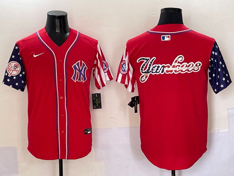 Men New York Yankees Blank Red a generation of national flags Jointly Name 2025 Nike MLB Jersey style 10